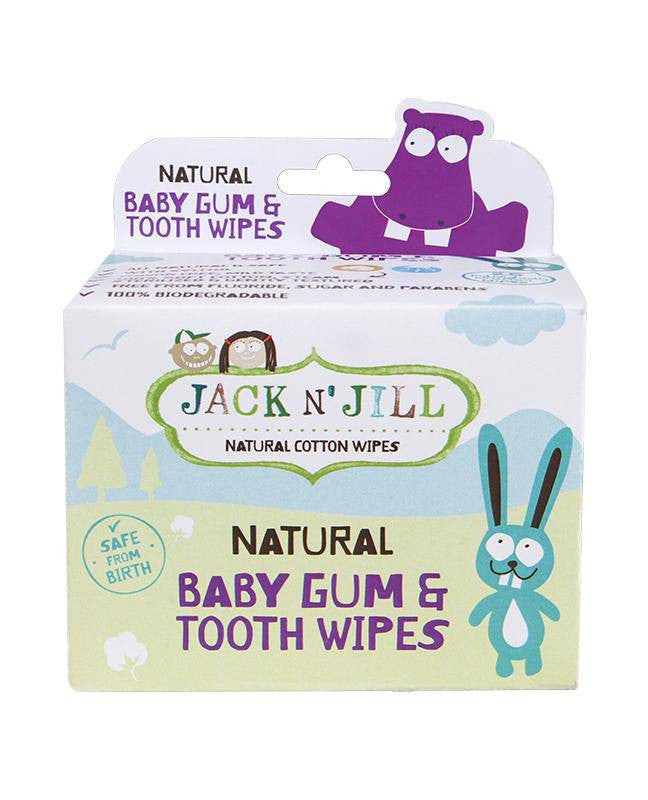 Jack n Jill Natural Baby Gum and Tooth Wipes, Individually Wrapped Wipes, 25 Ea